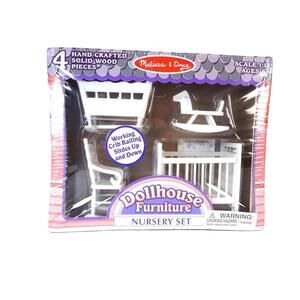 Melissa and Doug Dollhouse White Wood Nursery  Set-new in box wrapped in plastic